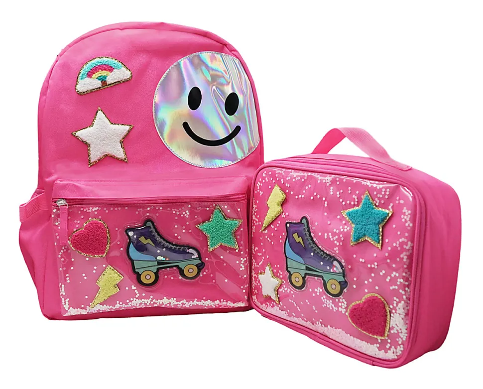 Office Depot® School Backpack And Lunch Box Set, Pink Roller Skate