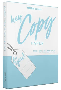 Office DepotĀ® School Color Copy Paper, Blue, Letter (8.5" x 11"), 300 Sheets Per Pack, 20 Lb