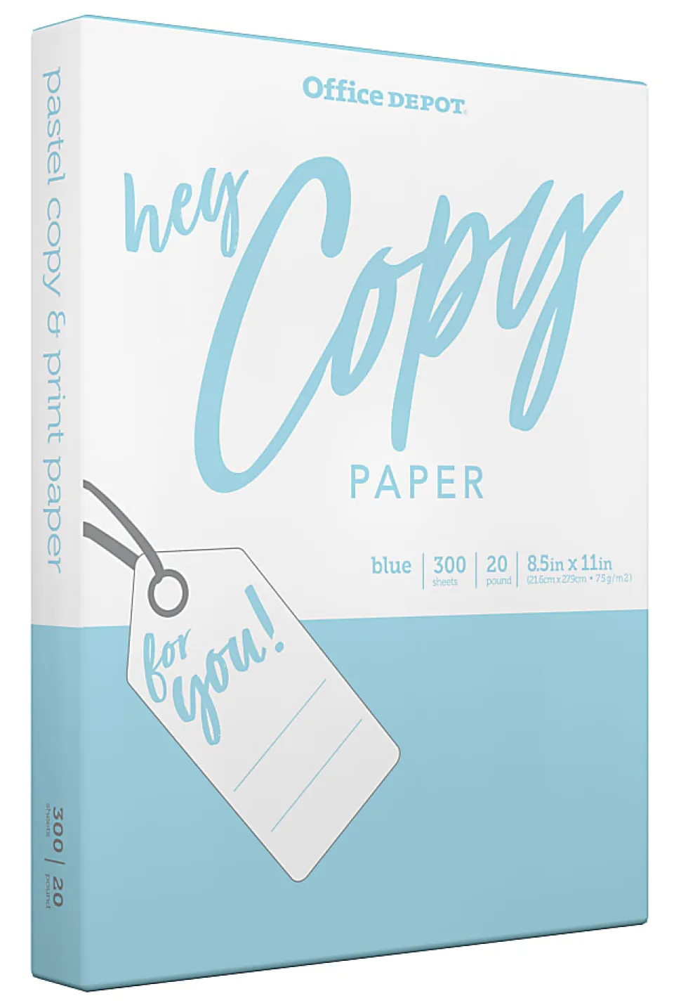 Office Depot® School Color Copy Paper, Blue, Letter (8.5" x 11"), 300 Sheets Per Pack, 20 Lb