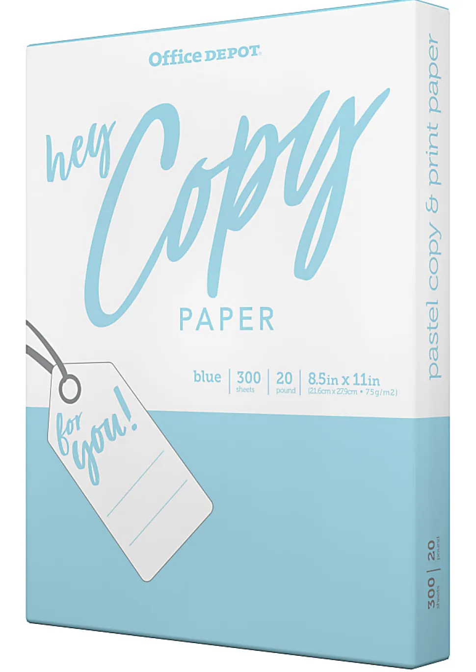 Office Depot® School Color Copy Paper, Blue, Letter (8.5" x 11"), 300 Sheets Per Pack, 20 Lb