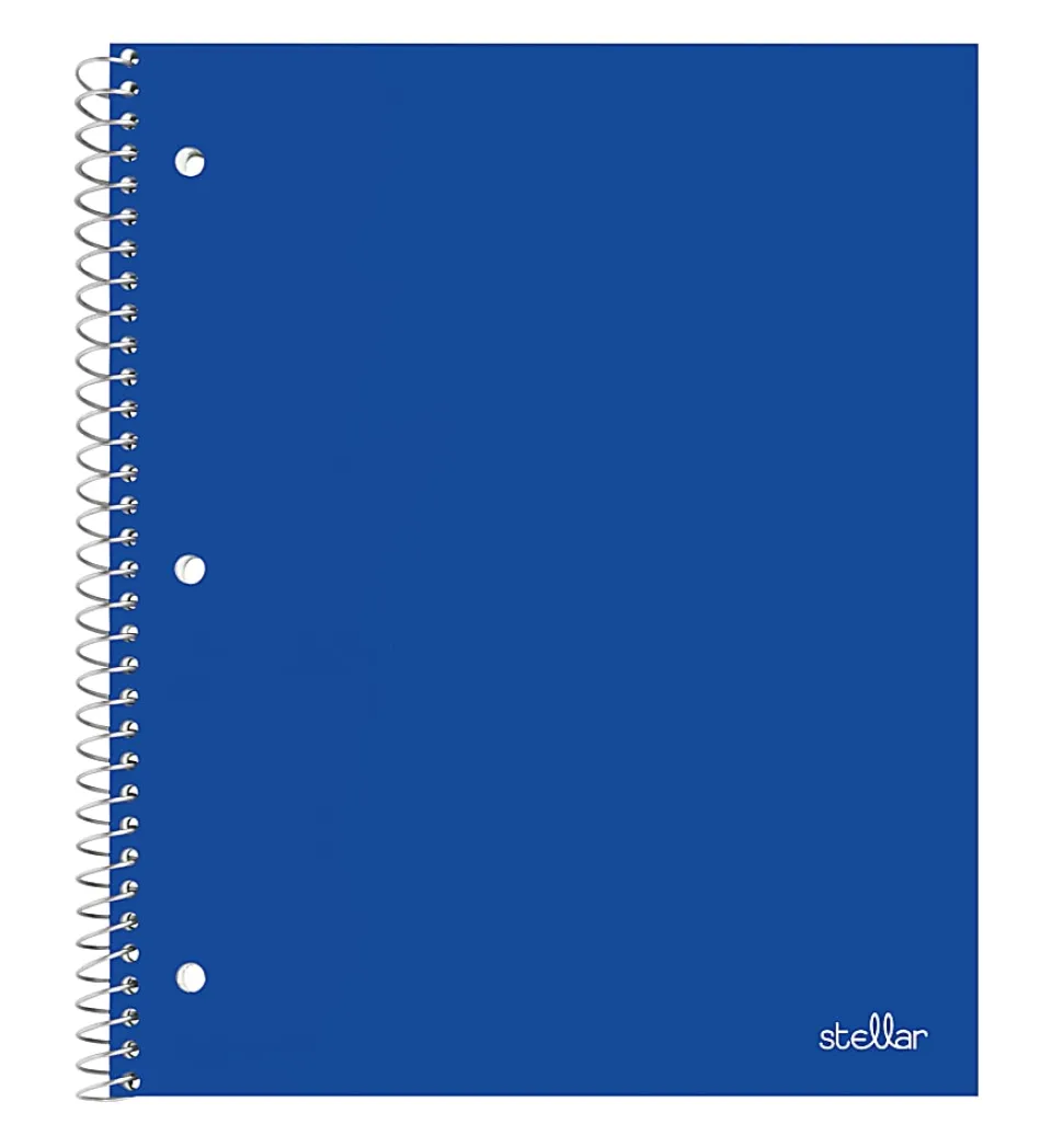 Office Depot® Stellar Poly Notebooks, 8-1/2" x 11", 1 Subject, Quadrille Ruled, 100 Sheets, Assorted Colors, Pack Of 6 Notebooks