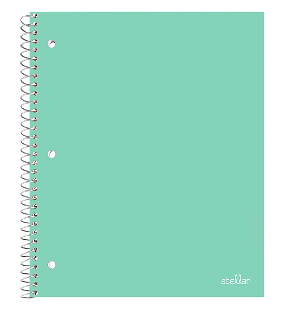 Office Depot® Stellar Poly Notebooks, 8-1/2" x 11", 1 Subject, Quadrille Ruled, 100 Sheets, Assorted Colors, Pack Of 6 Notebooks