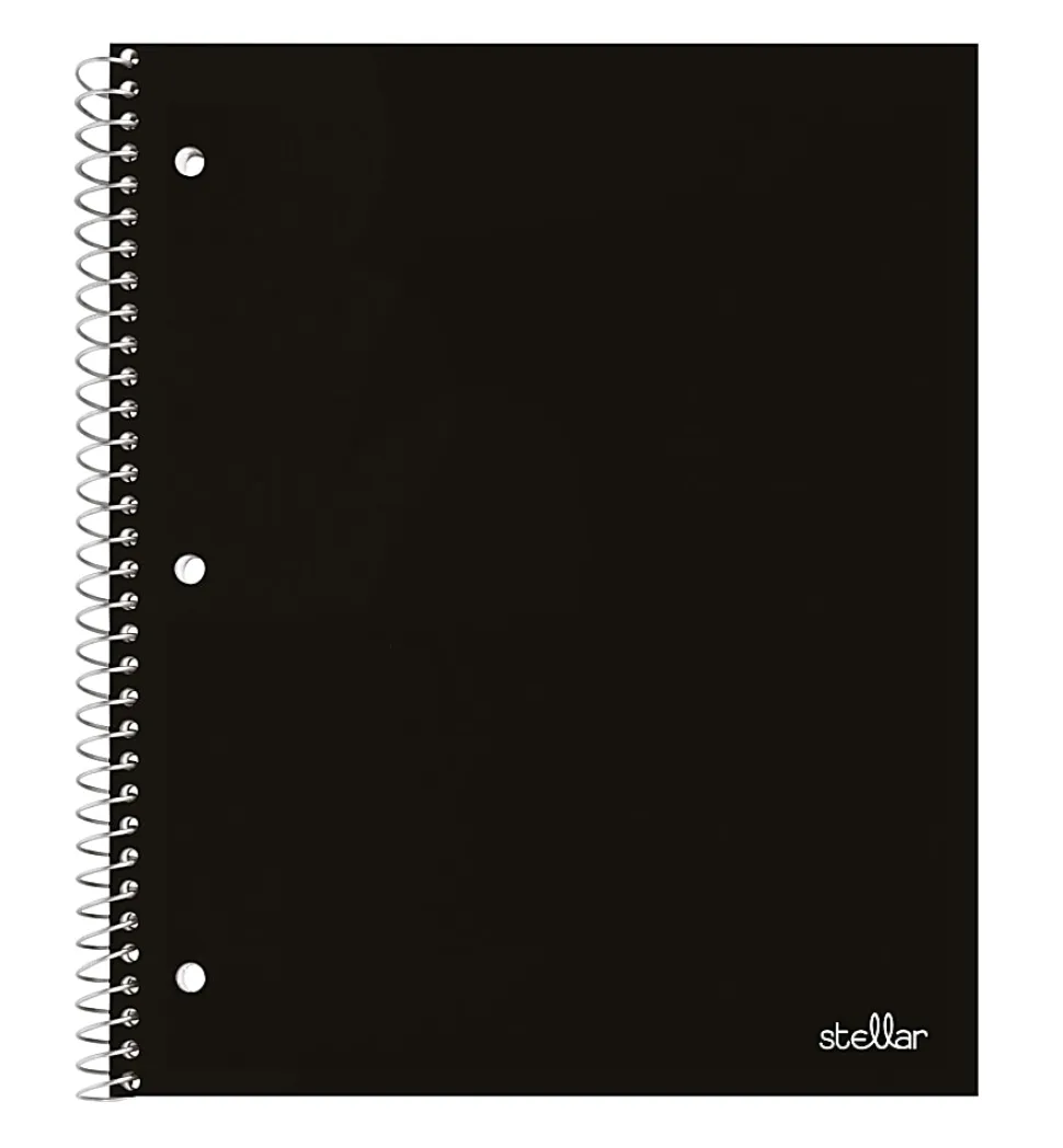Office Depot® Stellar Poly Notebooks, 8-1/2" x 11", 1 Subject, Quadrille Ruled, 100 Sheets, Assorted Colors, Pack Of 6 Notebooks