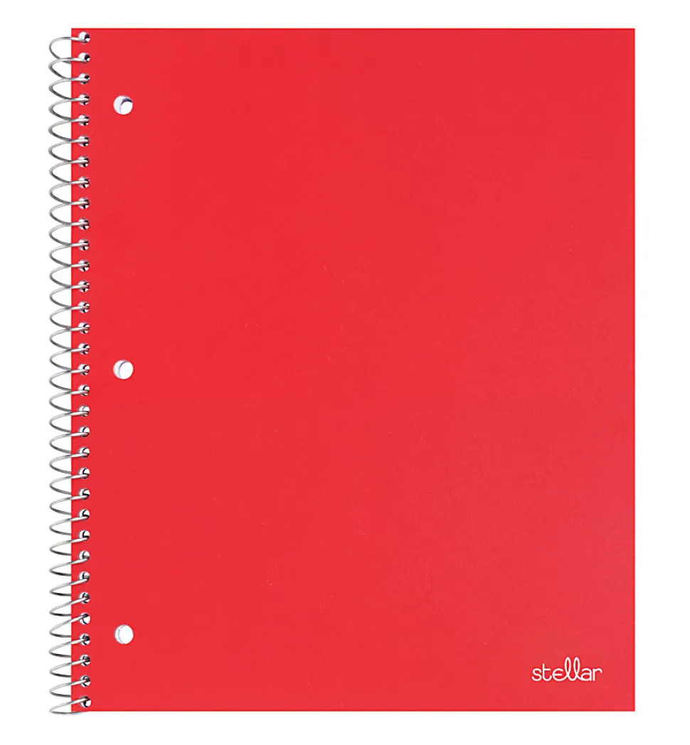 Office Depot® Stellar Poly Notebooks, 8-1/2" x 11", 1 Subject, Quadrille Ruled, 100 Sheets, Assorted Colors, Pack Of 6 Notebooks