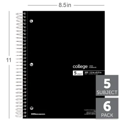 Office Depot® Wirebound Notebooks, 8 1/2