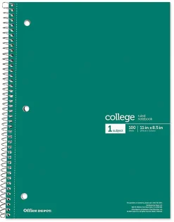 Office Depot® Wirebound Notebooks, 8 1/2