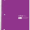 Office Depot® Wirebound Notebooks, 8-1/2" x 11", 3 Subjects, College Ruled, 120 Sheets, Assorted Colors, Pack Of 6 Notebooks