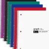 Office Depot® Wirebound Notebooks, 8" x 10-1/2", 1 Subject, Quad Ruled, 100 Sheets, Assorted Colors, Pack Of 6 Notebooks