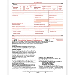 Office Depot® W-3 Laser Tax Forms, 1-Part, 8-1/2" x 11", Pack Of 10 Forms, 520091024