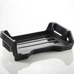 Officemate 26212 Achieva Side Load Letter Tray, Recycled, 6/ PK, Black - 6 Tier(s) - 15"x15.1"x 8.9" Depth - 26212