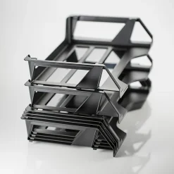 Officemate 26212 Achieva Side Load Letter Tray, Recycled, 6/ PK, Black - 6 Tier(s) - 15"x15.1"x 8.9" Depth - 26212