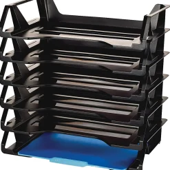 Officemate 26212 Achieva Side Load Letter Tray, Recycled, 6/ PK, Black - 6 Tier(s) - 15