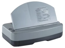 Officemate Electric 2 - 3 Hole Adjustable Eco-Punch, 30% Recycled, Black/Gray/Green