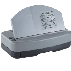 Officemate Electric 2 - 3 Hole Adjustable Eco-Punch, 30% Recycled, Black/Gray/Green