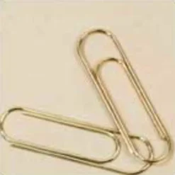 Officemate Mega 4" Gold, Clips and Fastners / Paper Clips - 4" Length - 50 Sheet Capacity - Gold - 5 / Pack