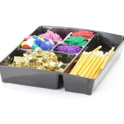 Officemate® Plastic 8-Compartment Storage Deep Drawer Organizer Tray, 2 1/4" x 15 1/8" x 11 1/2", Black