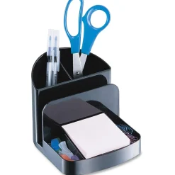 Officemate 26022 Recycled Deluxe Desktop Organizer, 5 Compartment, Black - 5 Compartment(s) - 5"x5.4"x 6.8" Depth - 26022