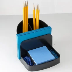 Officemate 26022 Recycled Deluxe Desktop Organizer, 5 Compartment, Black - 5 Compartment(s) - 5