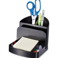 Officemate 26022 Recycled Deluxe Desktop Organizer, 5 Compartment, Black - 5 Compartment(s) - 5
