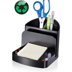 Officemate 26022 Recycled Deluxe Desktop Organizer, 5 Compartment, Black - 5 Compartment(s) - 5