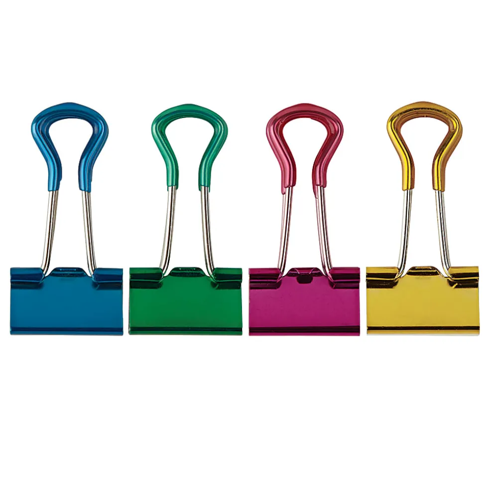 OfficeMax Grip Binder Clips, Small, Assorted Colors, Pack Of 24