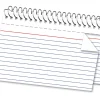 OfficeMax Spiral Ruled Index Cards, 4" x 6", White