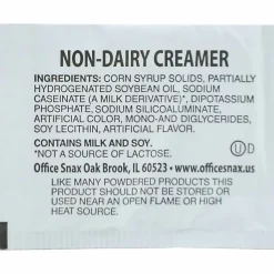 Office Snax Single-Use Non-Dairy Creamer, 0.08 Oz, Carton Of 800