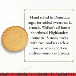 Office Snax Walker's Cookies Shortbread Highlanders Cookies, Box Of 18