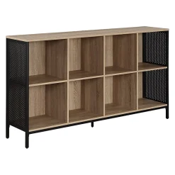 Office Star Ace 34”H 8-Cube Storage Bookcase, River Oak