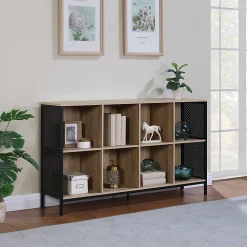 Office Star Ace 34”H 8-Cube Storage Bookcase, River Oak