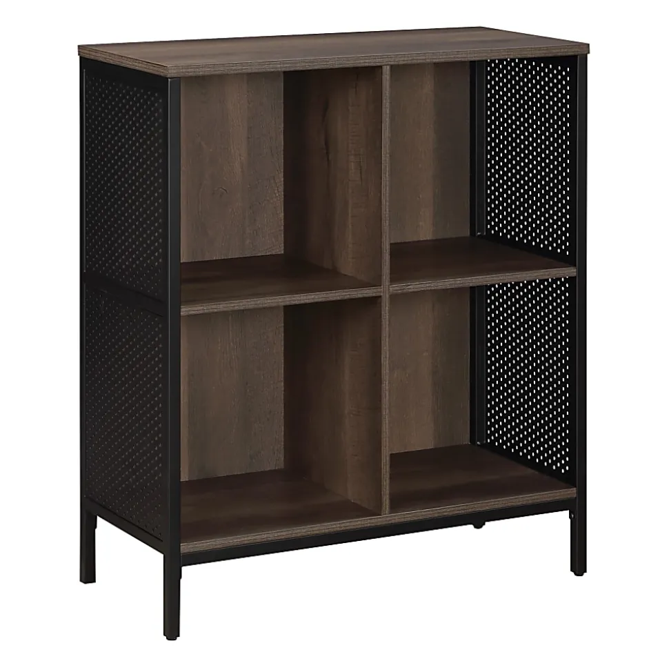 Office Star Ace 34”H 4-Cube Storage Bookcase, Ozark Ash