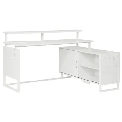 Office Star Ace 60"W L-Shaped Corner Desk, White