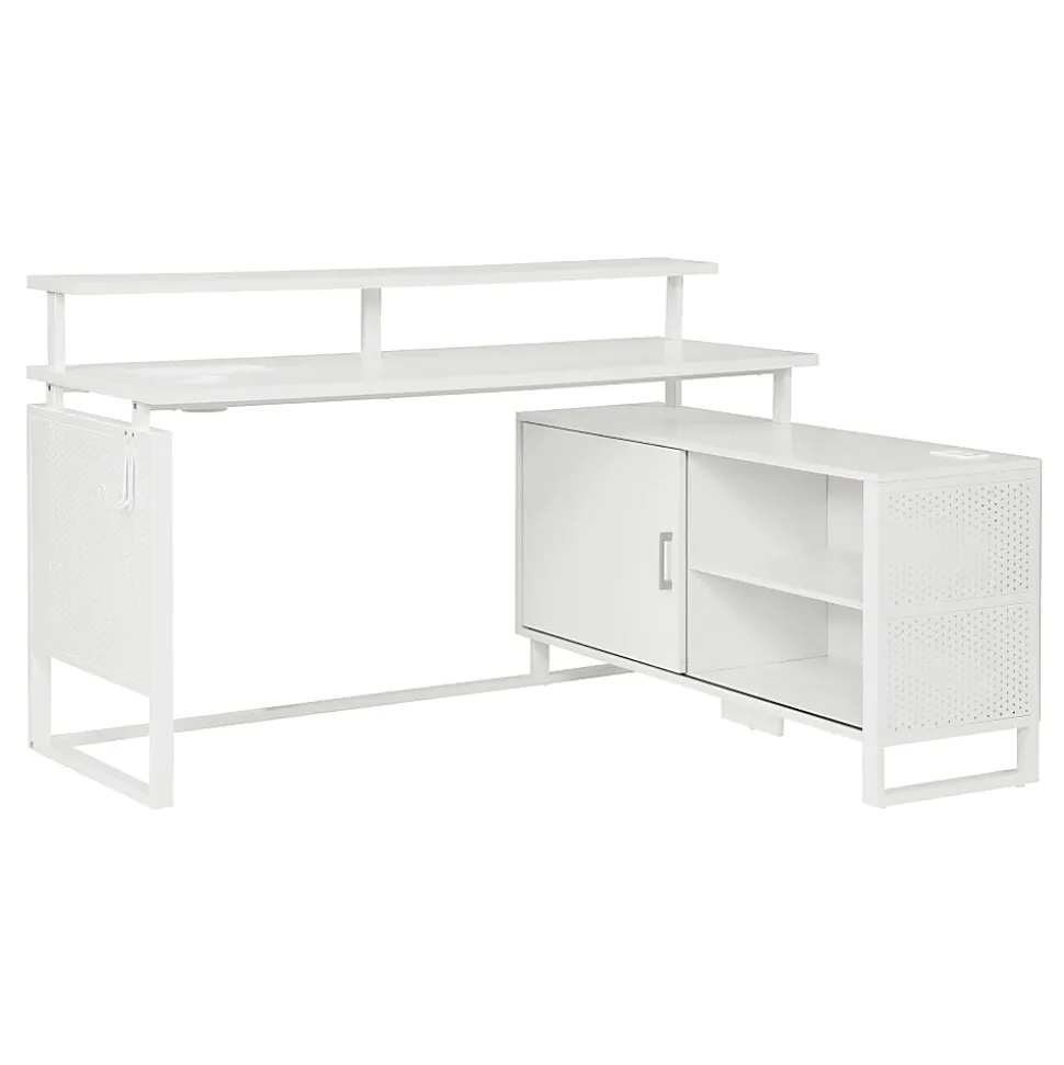 Office Star Ace 60"W L-Shaped Corner Desk, White