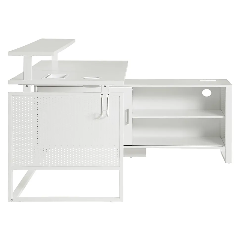Office Star Ace 60"W L-Shaped Corner Desk, White