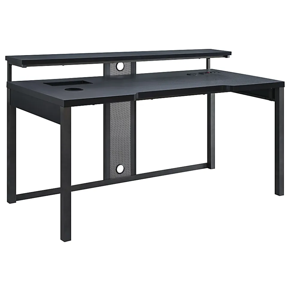 Office Star™ Adaptor 63"W Gaming Computer Desk, Black