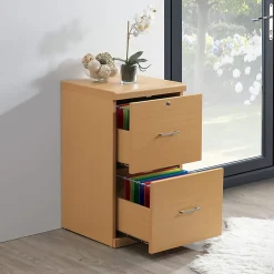 Office Star™ Alpine 17"D Vertical 2-Drawer File Cabinet With Lockdowel™ Fastening System, Natural