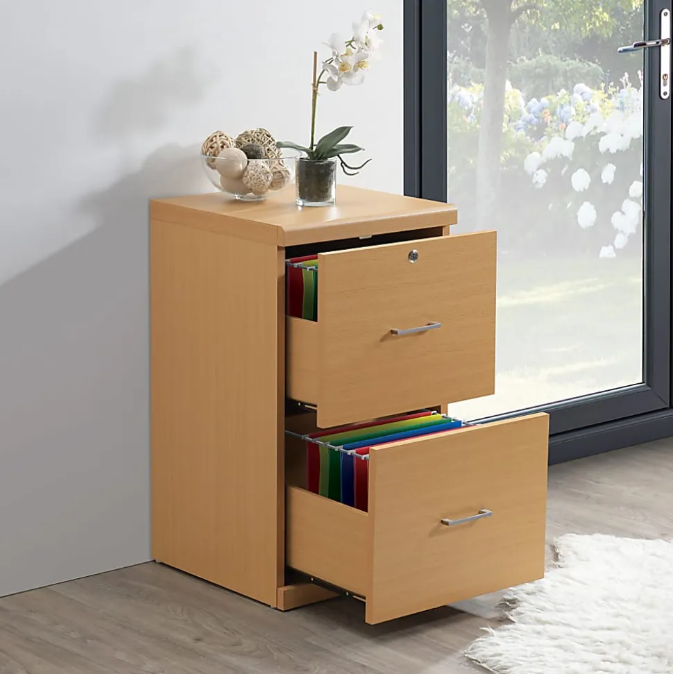 Office Star™ Alpine 17"D Vertical 2-Drawer File Cabinet With Lockdowel™ Fastening System, Natural