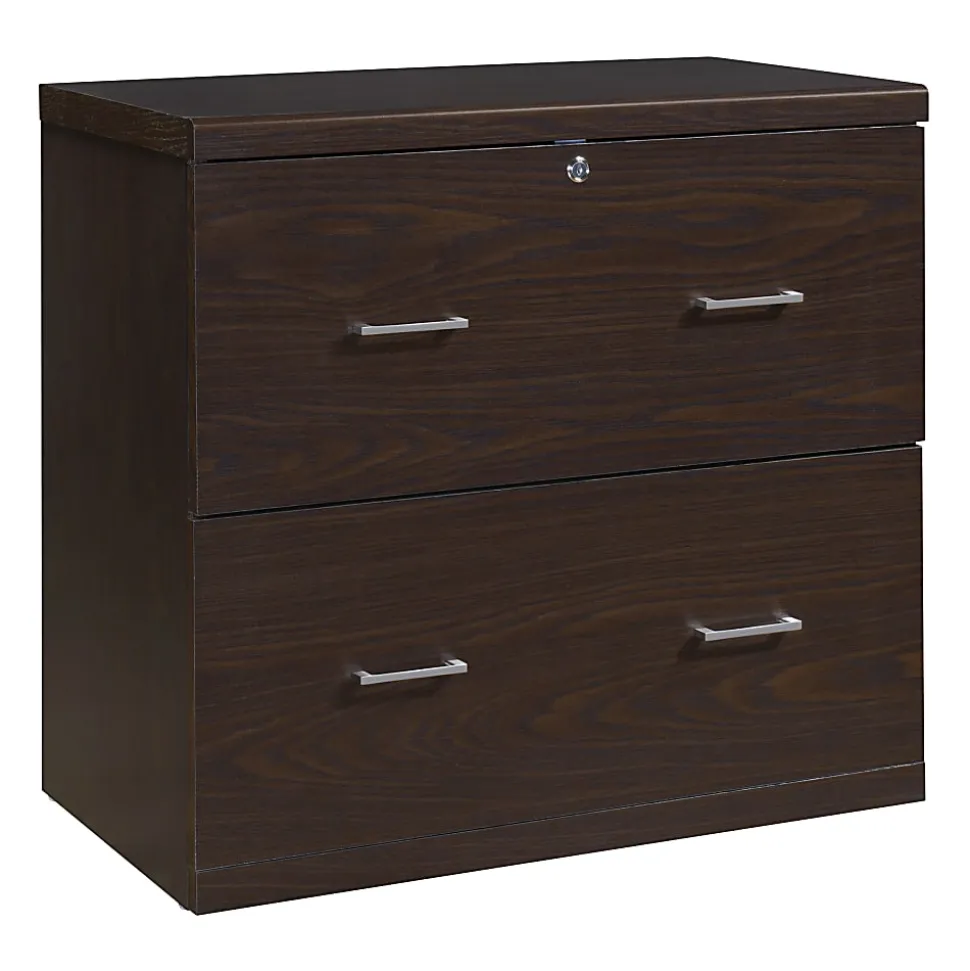 Office Star™ Alpine 30"W x 17"D Lateral 2-Drawer File Cabinet With Lockdowel™ Fastening System, Espresso