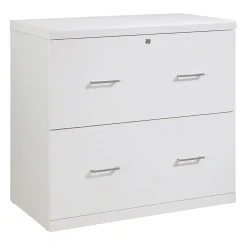 Office Star™ Alpine 30"W x 17"D Lateral 2-Drawer File Cabinet With Lockdowel™ Fastening System, White