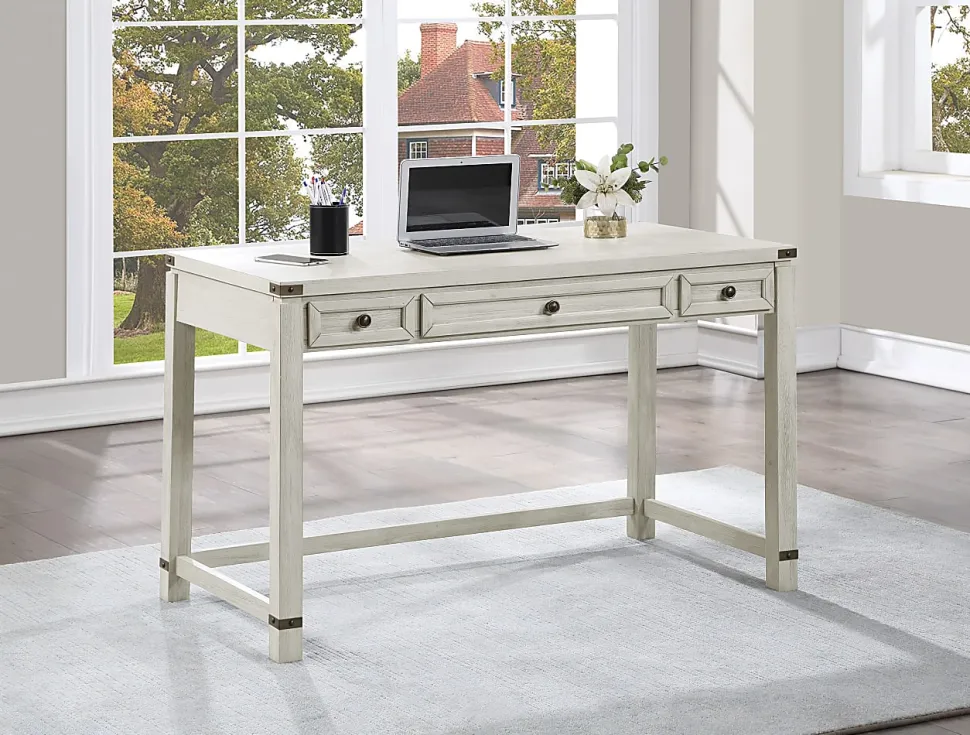 Office Star™ Baton Rouge 48"W Home Office Computer Desk, Champagne Oak