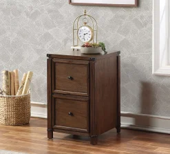 Office Star™ Baton Rouge 19"W x 20-3/8"D Lateral 2-Drawer File Cabinet, Brushed Walnut