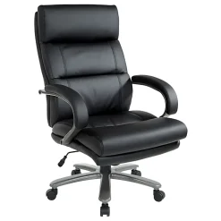 Office Star⢠Big And Tall Ergonomic Bonded Leather High-Back Executive Chair, Black