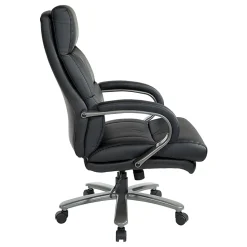 Office Star™ Big And Tall Ergonomic Bonded Leather High-Back Executive Chair, Black