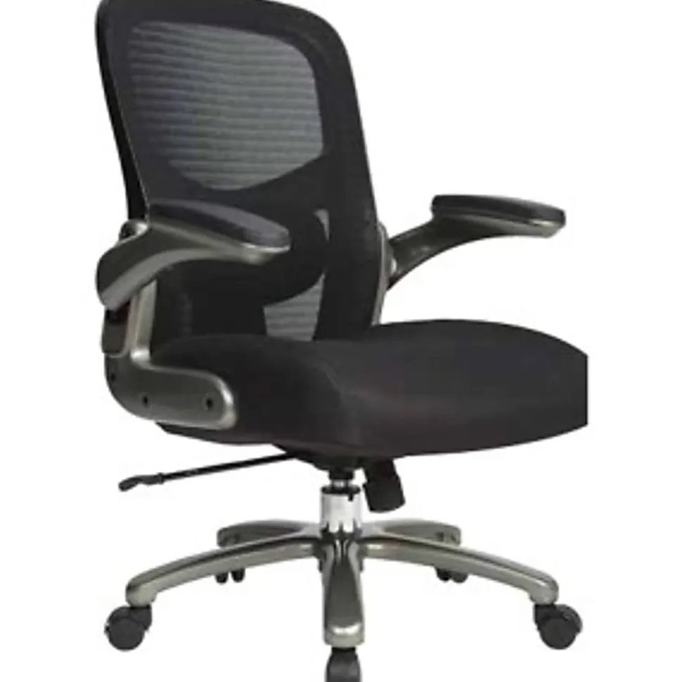 Office Star™ Big And Tall Mesh Mid-Back Managers Chair, Black
