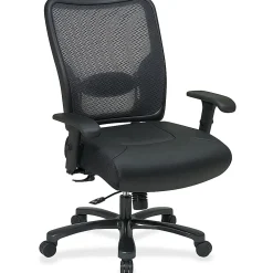 Office Star™ Big & Tall Bonded Leather/Air Grid® Mesh Back High-Back Chair, Black