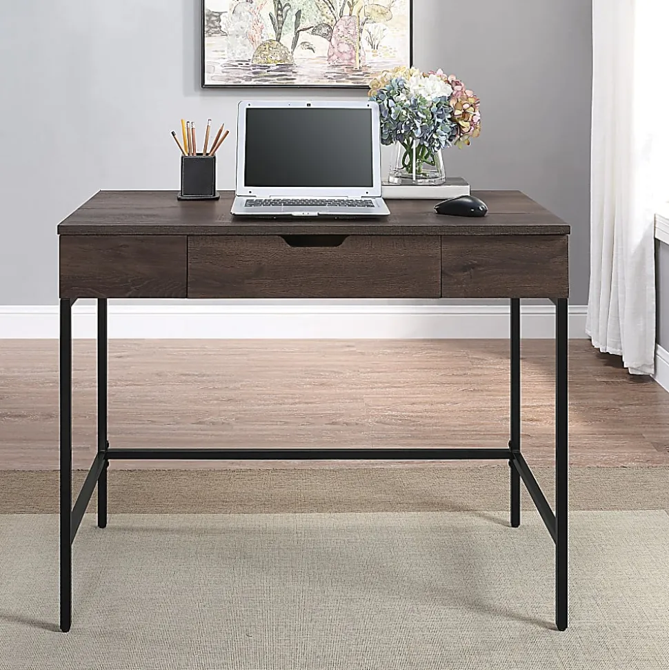 Office Star™ Contempo 40"W Worksmart Sit-To-Stand Desk, Ozark Ash