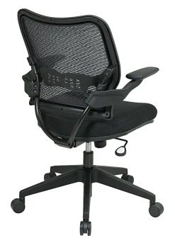Office Star™ Deluxe AirGrid Mesh Mid-Back Chair, Black