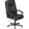 Office Star™ Deluxe Bonded Leather High-Back Executive Chair, Black
