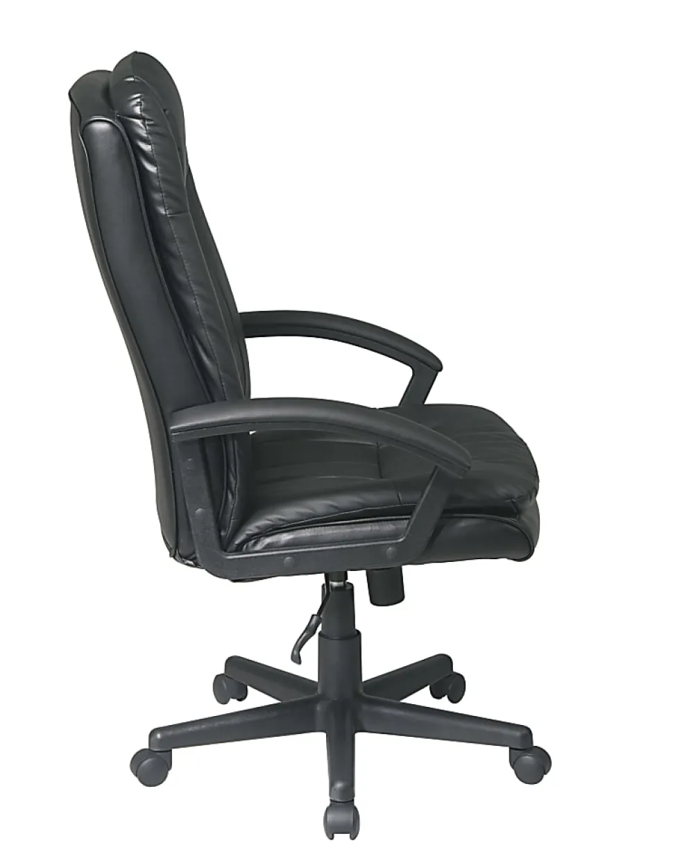Office Star™ Deluxe Bonded Leather High-Back Executive Chair, Black