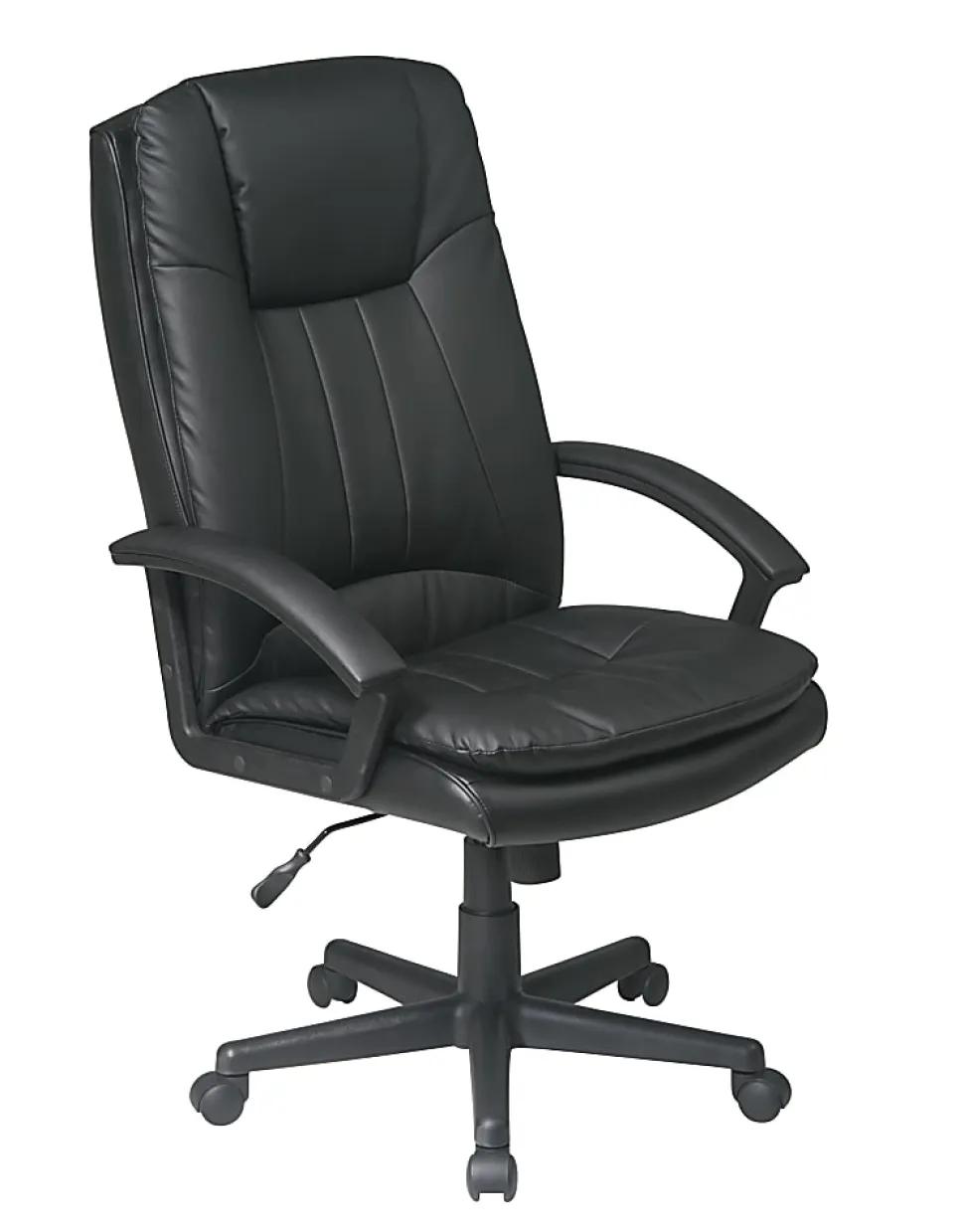 Office Star™ Deluxe Bonded Leather High-Back Executive Chair, Black